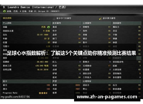 足球心水指数解析:了解这5个关键点助你精准预测比赛结果 足球心水指数解析:了解这5个关键点助你精准预测比赛结果